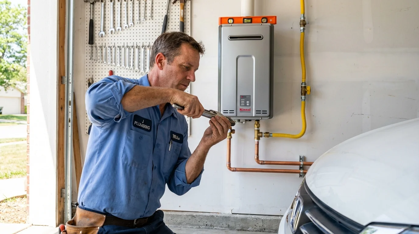 Tankless water heater installation by a Johns Plumbing LLC plumber in West Point